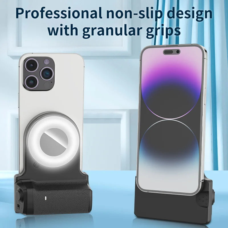Magnetic Selfie Light Smartphone Camera Handle Grip Iphone Universal Bluetooth with LED Fill Light Stand Photography Accessories