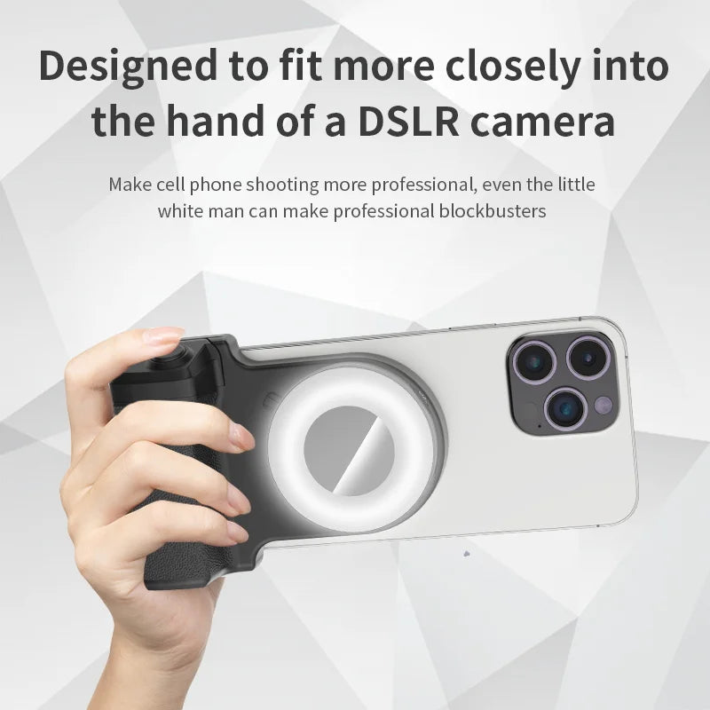 Magnetic Selfie Light Smartphone Camera Handle Grip Iphone Universal Bluetooth with LED Fill Light Stand Photography Accessories