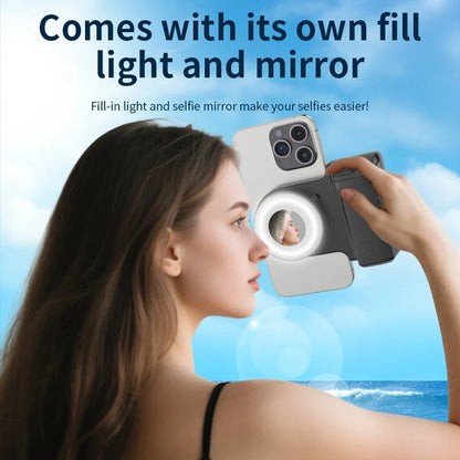 Magnetic Selfie Light Smartphone Camera Handle Grip Iphone Universal Bluetooth with LED Fill Light Stand Photography Accessories
